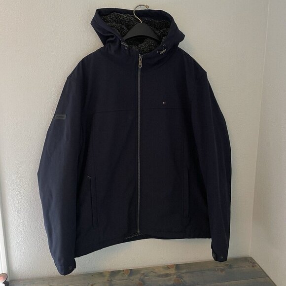Tommy Hilfiger Soft Shell Hooded Sherpa Lined Performance Jacket Blue - XL (A6) - Picture 1 of 11